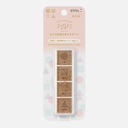 [MIDORI 35613006] MIDORI Yuru Log Paintable Pre-inked Stamp Geometry