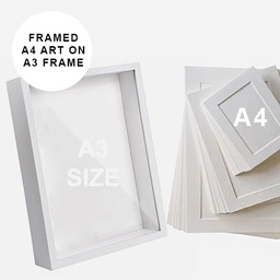 [OVJ 88888888790125] OVJ Mount Board A3 With A4 Window White (A3 Frame Sold Separately)