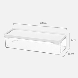 [OVJ 6923314080299] OVJ 8029 Acrylic White Cover Modular Storage Box 7cm x 10cm x 28cm