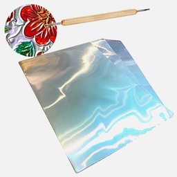 [OVJ 8888888871209] OVJ Embossing Foil 20cm x 30cm x 10 Silver