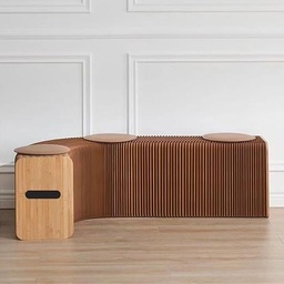 OVJ Honeycomb Accordion Bench 6-Seater Brown