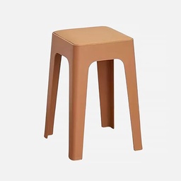 OVJ Stackable Plastic Square Stool Earth Brown