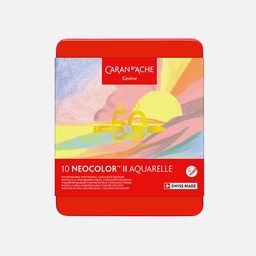 [CARAN D'ACHE 7500.918] CARAN D'ACHE Neocolor II Water-Soluble Wax Pastel 50th Anniversary Pastel Set x 10 (Includes 3 Exclusive Colors)
