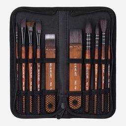 [OVJ 6924076020127] OVJ Artist Watercolor Brush Set x 10 (Brush Case Included)