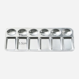 [OVJ 8888888883334] OVJ Aluminium Palette 6-Well 11cm x 23cm