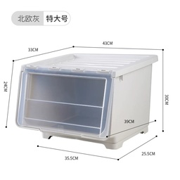 OVJ Flip-Door Stackable Storage Box Nordic Grey Large