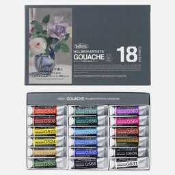[HOLBEIN G713 93501] HOLBEIN Artist Gouache 15ml Set x 18 By Yoshiko Yamamoto