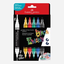[FABER-CASTELL 285507] FABER-CASTELL Shake & Paint Acrylic Marker Set x 6