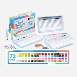 [LANGUO 6941322247435] LANGUO Acrylic Brush Marker Set x 72