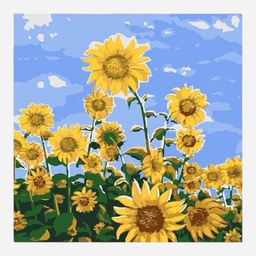 OVJ Paint By Numbers Kit 20cm x 20cm Sunflowers - Reach For The Sky