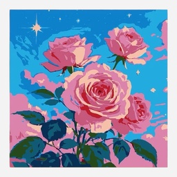 OVJ Paint By Numbers Kit 20cm x 20cm Roses Are Red, Sky Is Blue