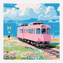 OVJ Paint By Numbers Kit 20cm x 20cm Tram Ride Summer