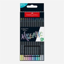[FABER-CASTELL 116415] FABER-CASTELL Black Edition Color Pencil Metallic Set x 12