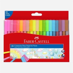 [FABER-CASTELL 155542] FABER-CASTELL Connector Pen Pastel & Neon Set x 20