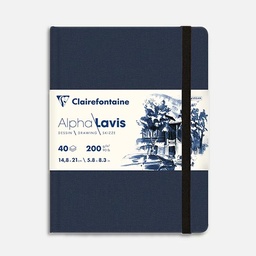 [CLAIREFONTAINE 975961C] CLAIREFONTAINE Alpha Lavis Ink Drawing Smooth Drawing Paper Book 200gsm A5 x 40