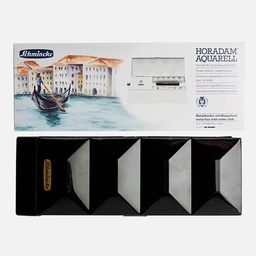 [SCHMINCKE 74659097] SCHMINCKE Horadam Watercolor 1/2 Pan Set x 12 (Water Tank & Travel Brush Included)