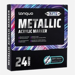 [LANGUO 6941322277753] LANGUO Acrylic Brush Marker Metallic Set x 24