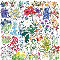 OVJ Waterproof Sticker Watercolor Florals x 50