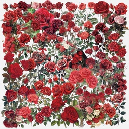 OVJ Waterproof Sticker Red Roses x 50