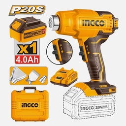 [INGCO HGLI20025] INGCO 20V Li-Ion Heat Gun 300/550°C 1X4.0AH + Charger & Case