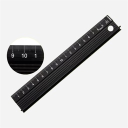 [OVJ 8888888817624] OVJ Aluminium Non-Slip Grip Ruler 30cm Black