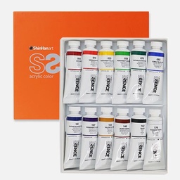 [SHINHAN 1155301-0012] SHINHAN Ssence Soft Body Acrylic Paint 50ml Set x 12