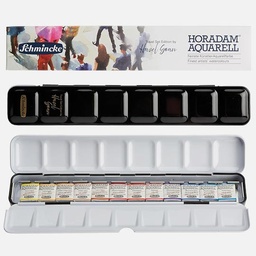[SCHMINCKE 74666097] SCHMINCKE Horadam Watercolor 1/2 Pan Metal Tin Set x 12 By Hazel Soan
