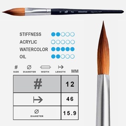 [PRINCETON P4850P12] PRINCETON Aqua Elite Synthetic Kolinsky Prism Brush 12
