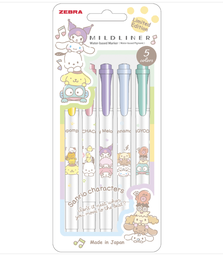 [ZEBRA WKT7-SV-5C] ZEBRA Sanrio Build Up Vertically Mildliner Set x 5
