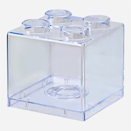 OVJ Plastic Brick Coin Box 9cm x 9cm x 9cm Clear
