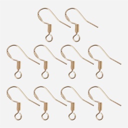 [OVJ 8888888823561] OVJ UV Resin Earring Fish Hook Gold Tone x 10