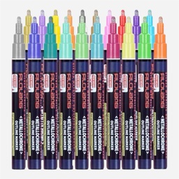 [OVJ 6972659611743] OVJ Chrome Silver Outlining Marker Set x 24