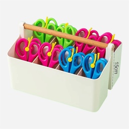 [OVJ 6935946264114] OVJ Plastic Organiser With Wooden Handle 25cm