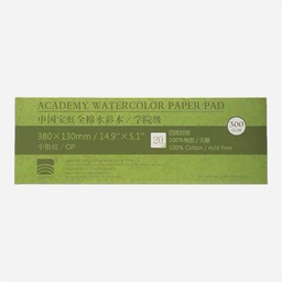 [BAOHONG 6932525800800] BAOHONG Academy 100% Cotton Watercolor Paper Pad 300gsm Cold Press 12.5cm x 38cm x 20