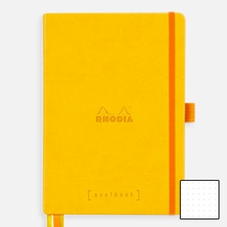 [RHODIA 118585] RHODIA White Paper Hardcover Dot Goal Book 90gsm A5 x 120 Daffodil Yellow