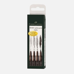 [FABER-CASTELL 167101] FABER-CASTELL Pitt Artist Pen Sepia Set x 4