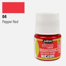 [PEBEO 111004] PEBEO Vitrea 160 Water-Based Glass Paint 45ml 04 Pepper Red