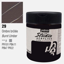 [PEBEO 171029] PEBEO Studio Acrylic Paint 500ml 29 Burnt Umber