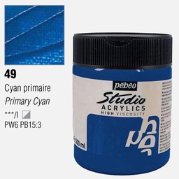 [PEBEO 171049] PEBEO Studio Acrylic Paint 500ml 49 Opaque Primary Cyan