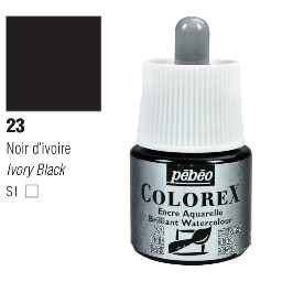 [PEBEO 341023] PEBEO Colorex Watercolor Ink 45ml 23 Ivory Black