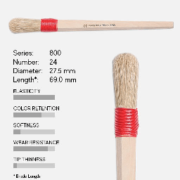 [TINTORETTO 800/24] TINTORETTO Muccino Bristle Oval Brush 24 (Long Handle)
