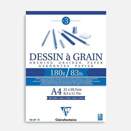 [CLAIREFONTAINE 96624] CLAIREFONTAINE Grain Drawing Paper Pad 180gsm A4 x 30