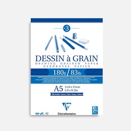 [CLAIREFONTAINE 96626] CLAIREFONTAINE Grain Drawing Paper Pad 180gsm A5 x 30