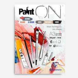 [CLAIREFONTAINE 975411] CLAIREFONTAINE Paint On Mix 6 Media Paper Pad 250gsm A3 x 24